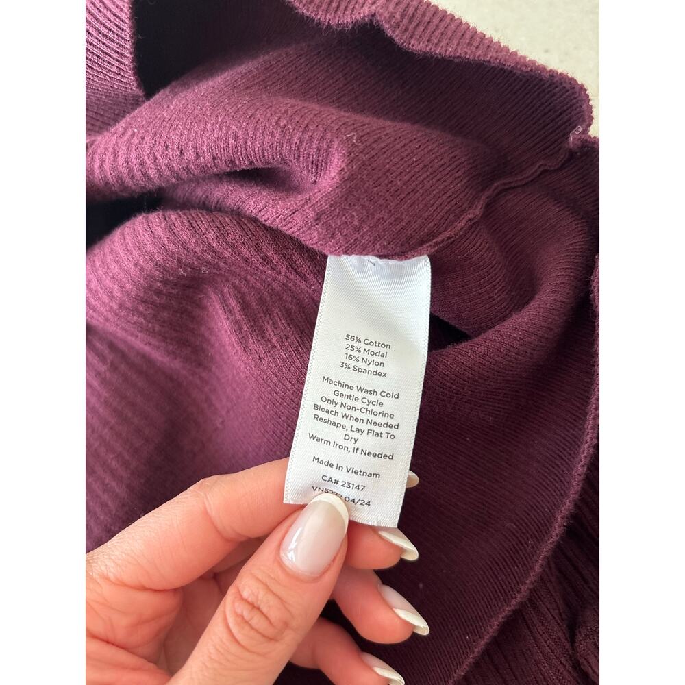 Talbots Ribbed Sweater
Burgundy Crew Neck Cotton Modal Long Sleeve Knit Top - Picture 14 of 14